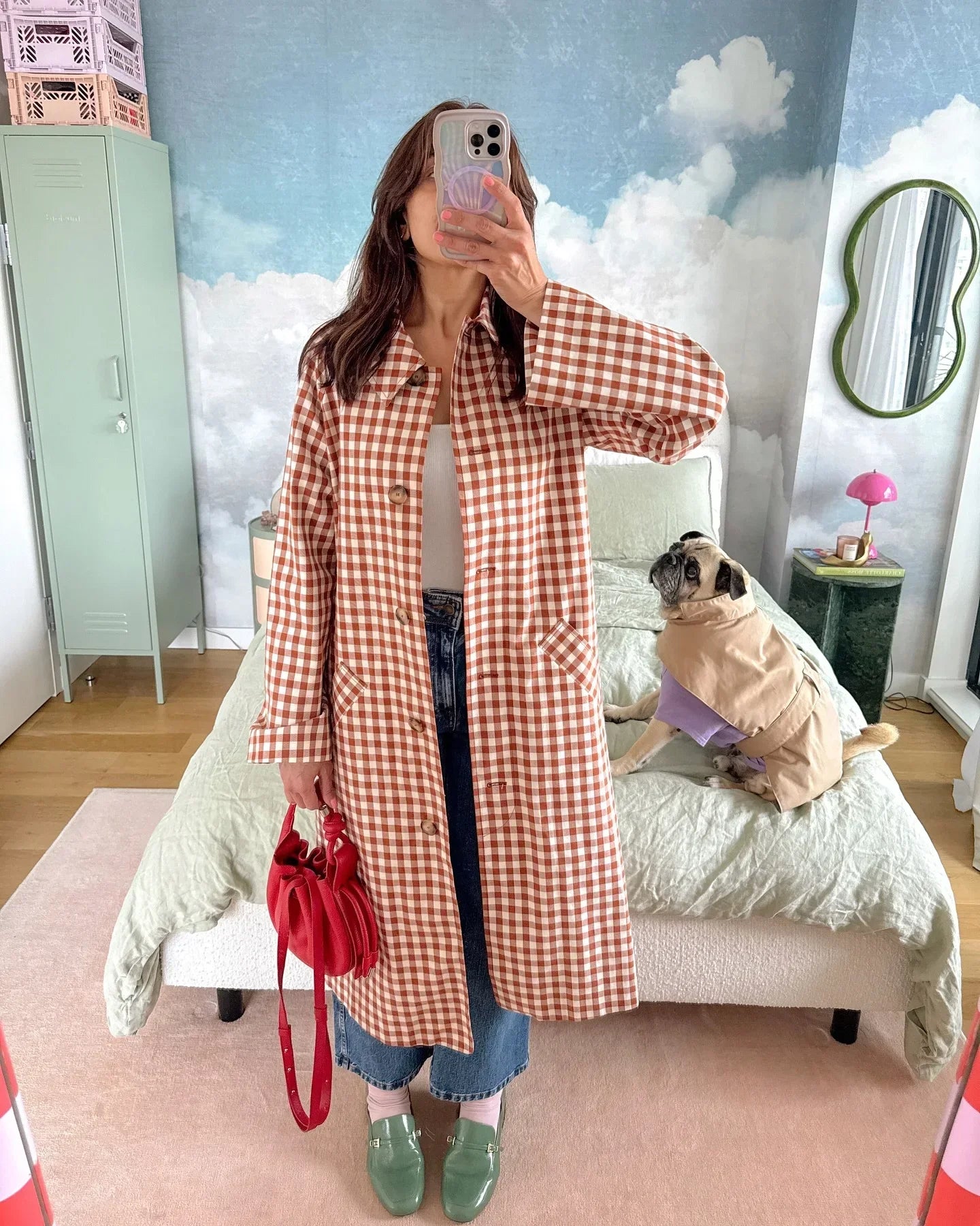 Female Plaid Long Windbreaker Fashion Chic Lapel Single Breasted Pocket Loose Jackets Lady New Daily Commuting Street Outerwear
