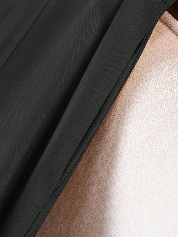 Elegant Satin A-line Long Skirts for Women High Quality Smooth Party Maxi Skirt with Pockets Y2K Lady Solid Women's Skirts